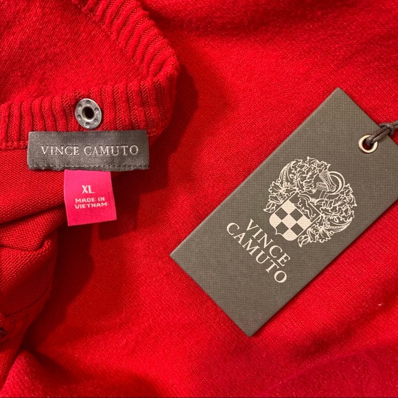 NWT Vince Camuto Red Snap Button Trim Dolman Sleeve Sweater XL - Picture 11 of 12